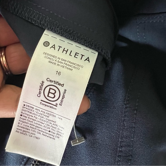 Athleta Endless High Rise Pants Plus Size 16 Navy Blue Travel Modern Comfortable - Picture 7 of 12